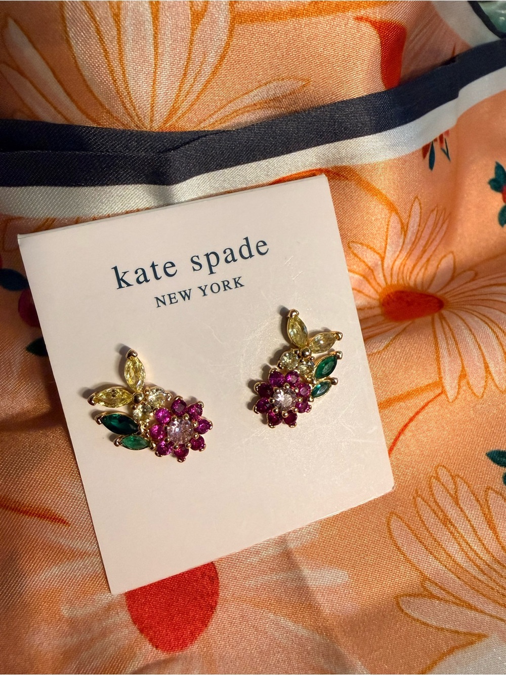 kate spade New York Floral Crystal Stud Earrings